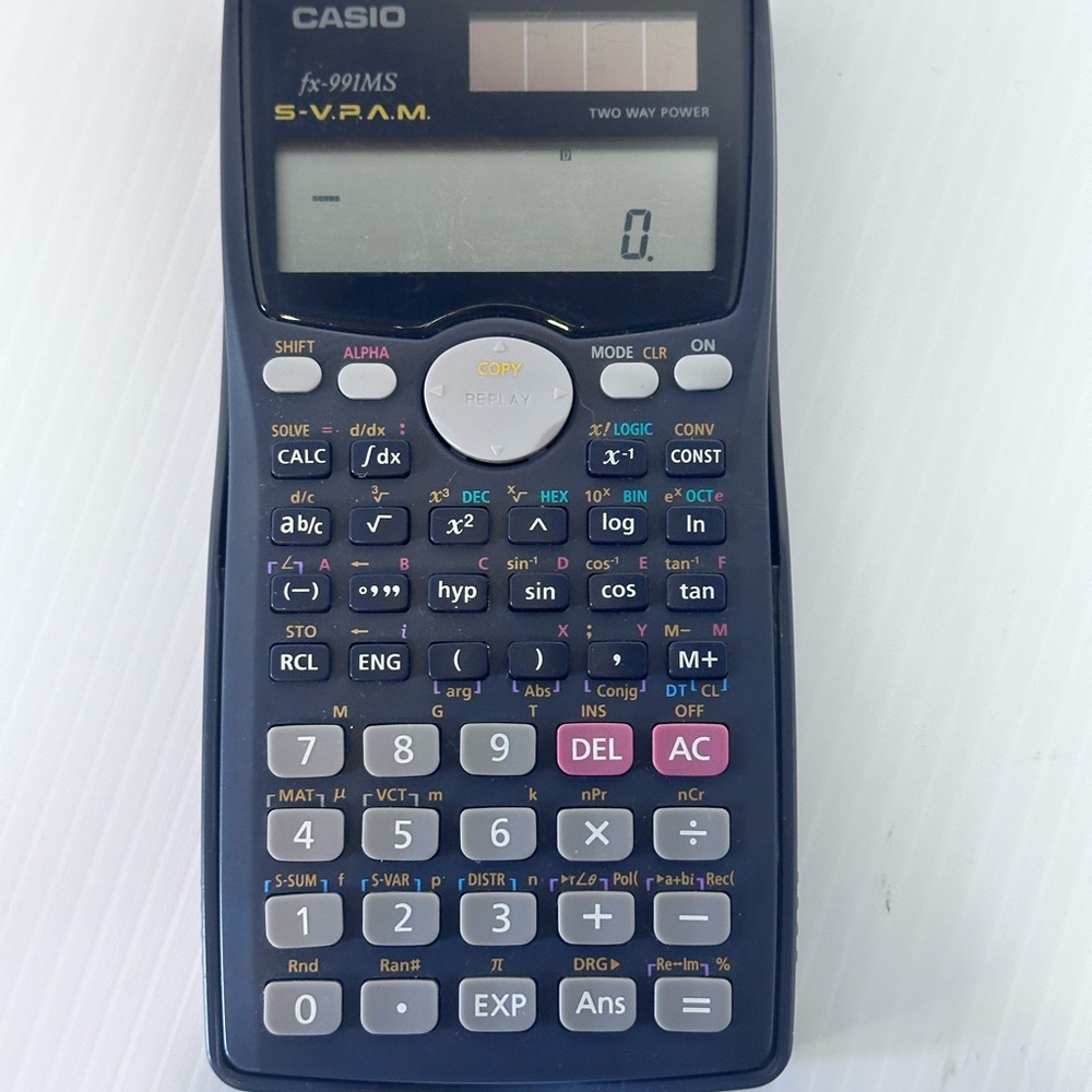 Casio Scientific Calculator S-V.P.A.M. Fix-991MS Two Way‎ Power With Cover